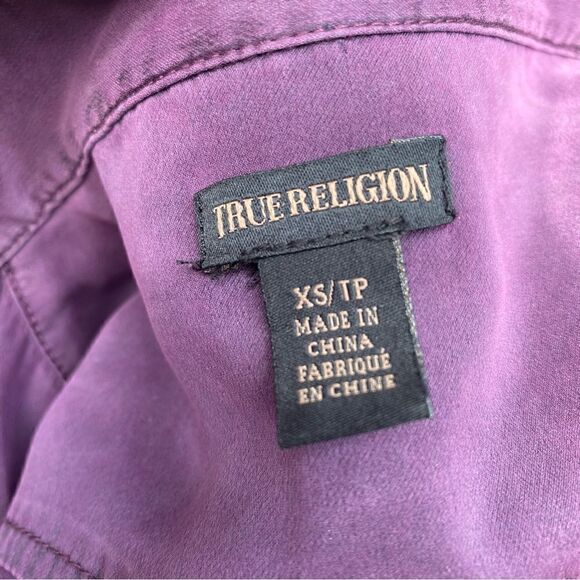TRUE RELIGION purple silk button down size XS - Picture 2 of 12